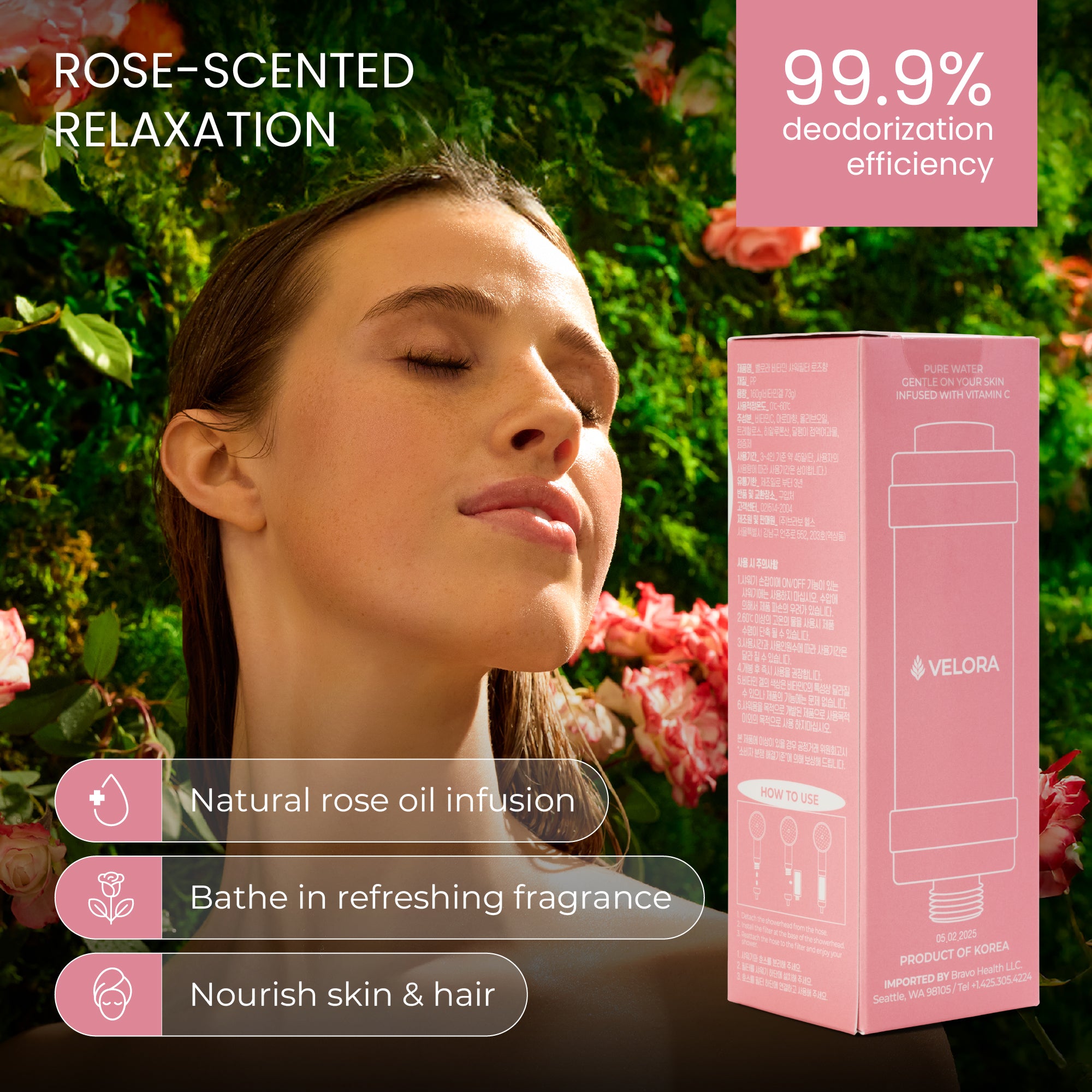 VELORA Vitamin C Shower Filter – Rose