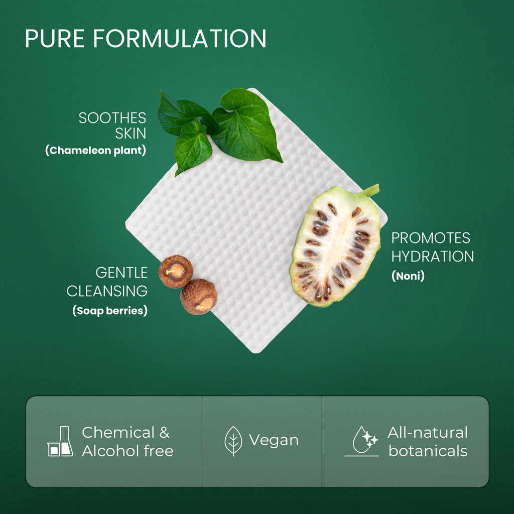 MORA Makeup Removal Pads – Standing Pouch (Ivory, 30 Pads)