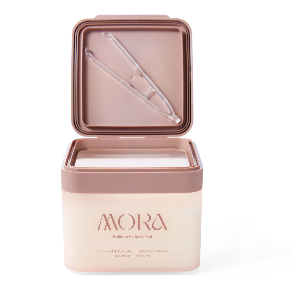 MORA Hard Case with Makeup Removal Pads (Ivory, 30 Pads)