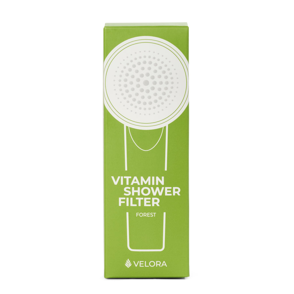 VELORA Vitamin C Shower Filter – Forest Aromatherapy Water Softener for Skin & Hair