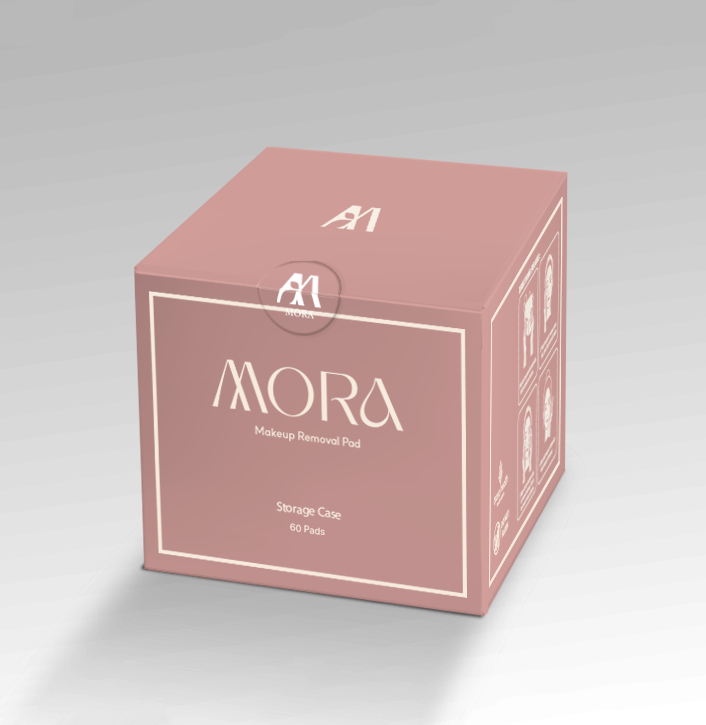 MORA Hard Case with Makeup Removal Pads (Pink, 30 Pads)