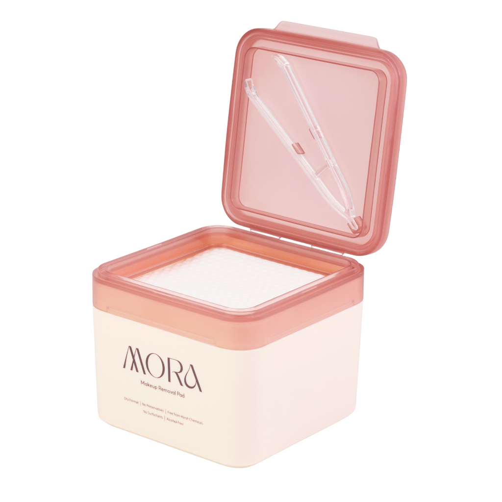 MORA Hard Case with Makeup Removal Pads (Ivory, 30 Pads)