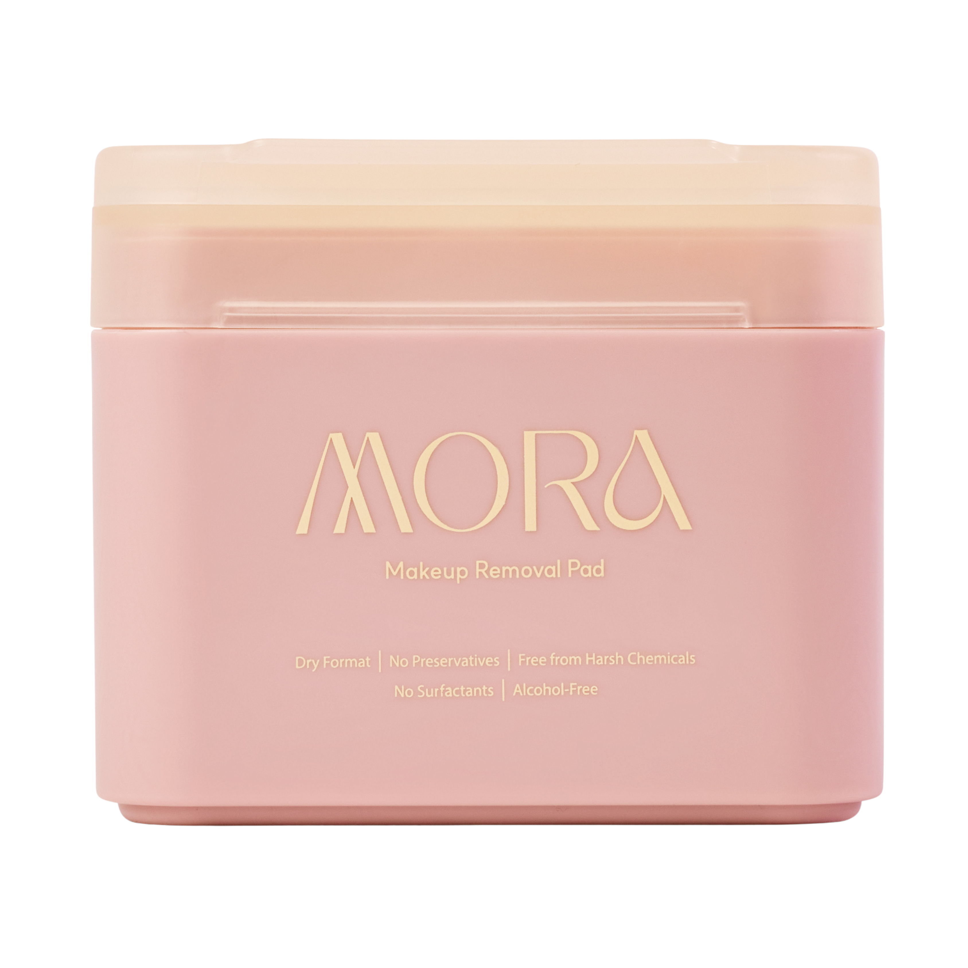 MORA Hard Case with Makeup Removal Pads (Pink, 30 Pads)