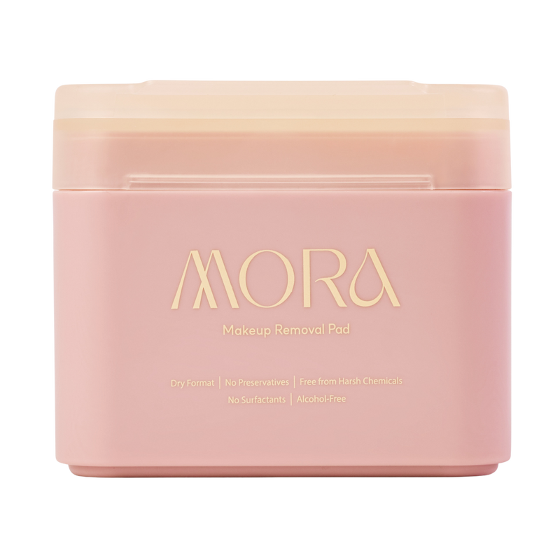 MORA Hard Case with Makeup Removal Pads (Pink, 30 Pads)