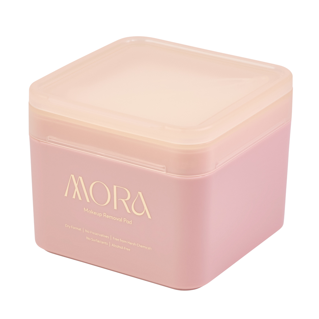 MORA Hard Case with Makeup Removal Pads (Pink, 30 Pads)