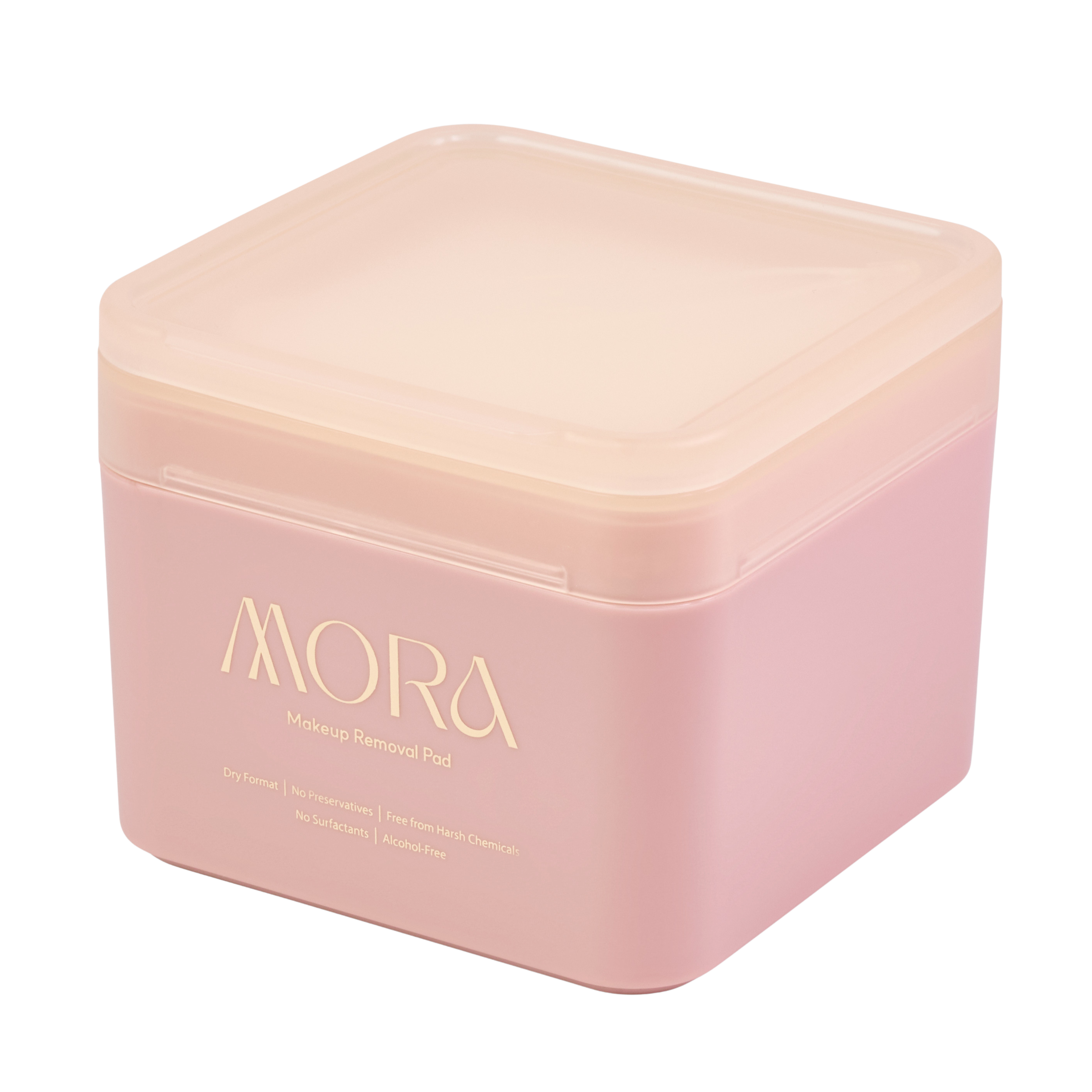 MORA Hard Case with Makeup Removal Pads (Pink, 30 Pads)