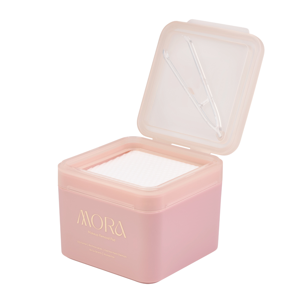 MORA Hard Case with Makeup Removal Pads (Pink, 30 Pads)