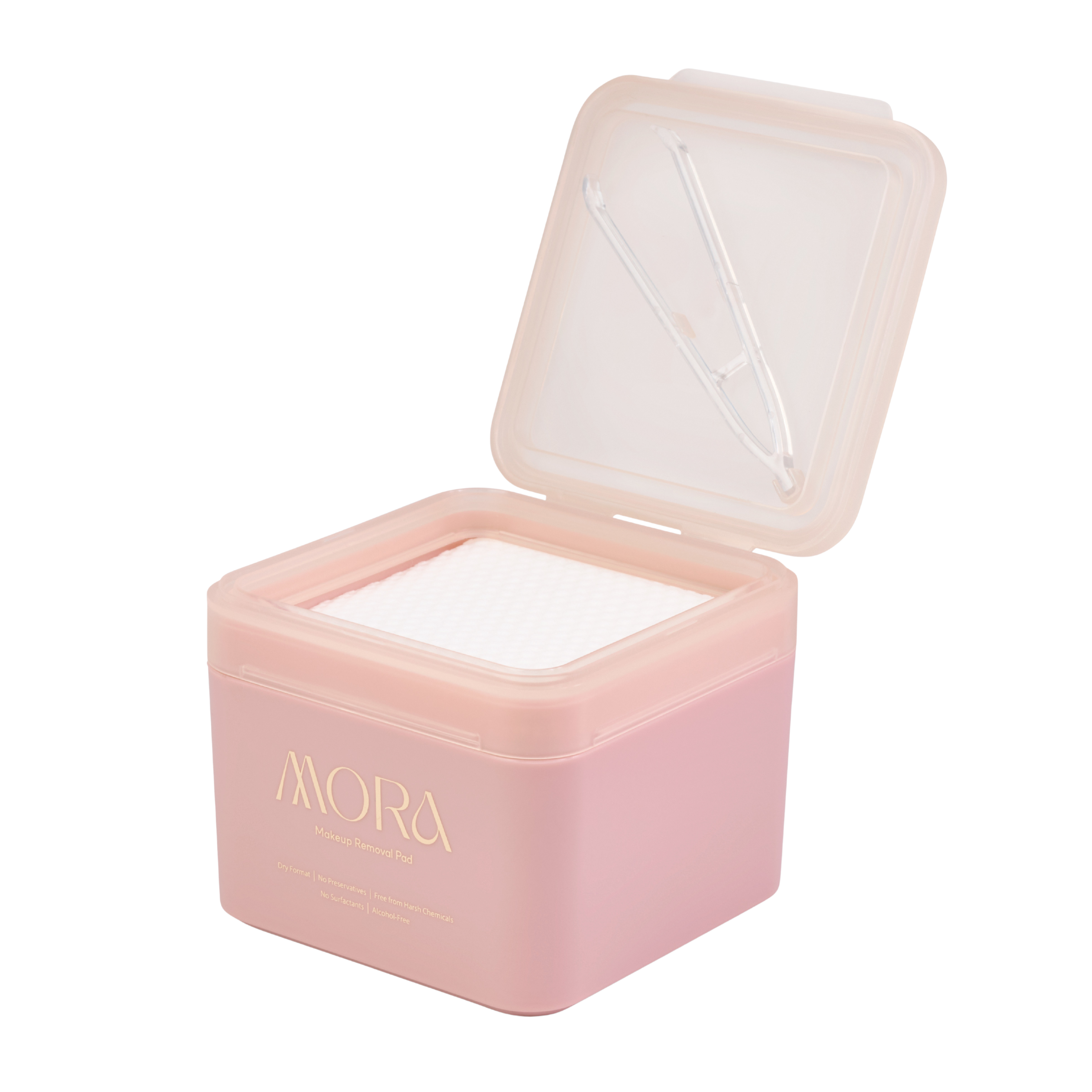 MORA Hard Case with Makeup Removal Pads (Pink, 30 Pads)