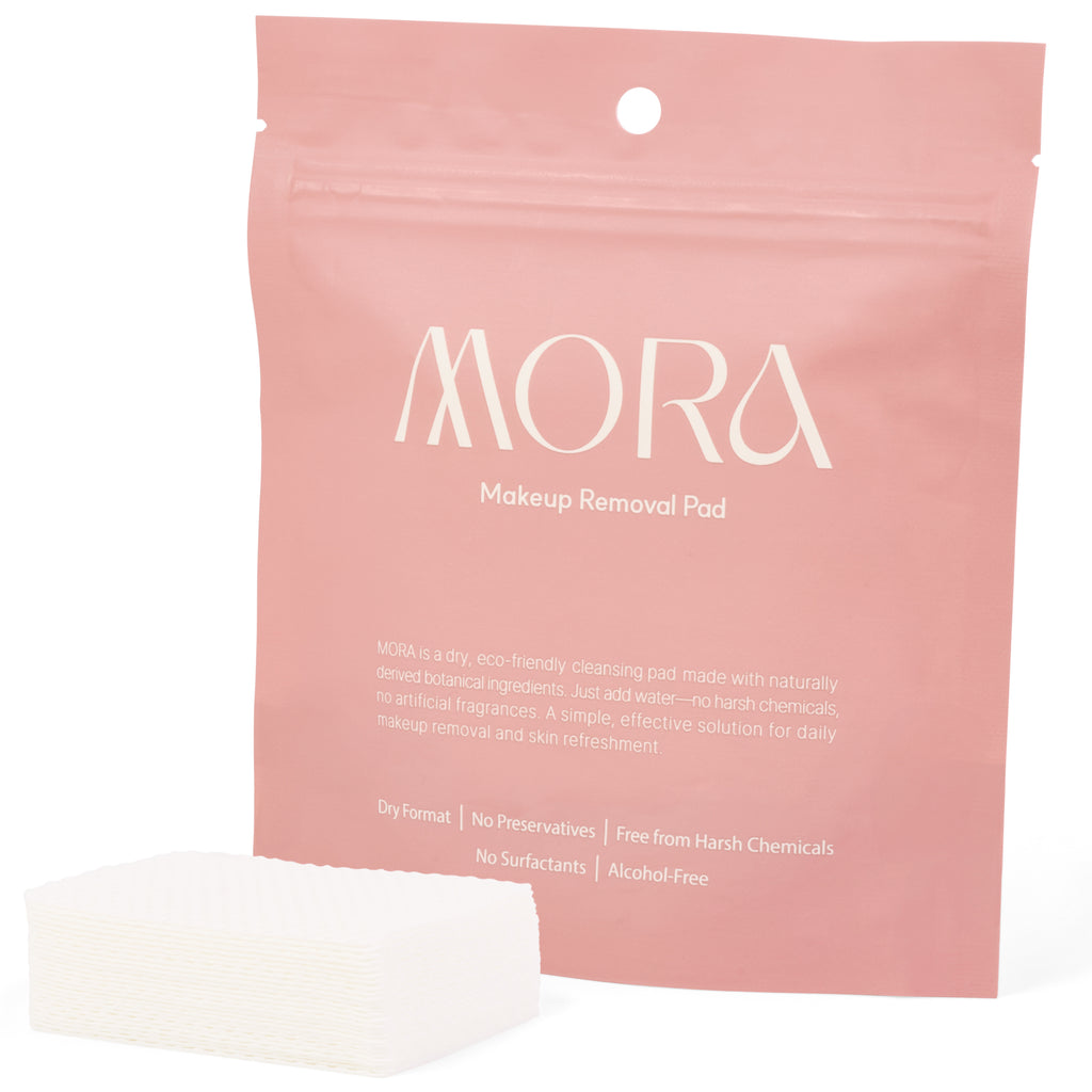 MORA Makeup Removal Pads – Standing Pouch (Pink, 30 Pads)