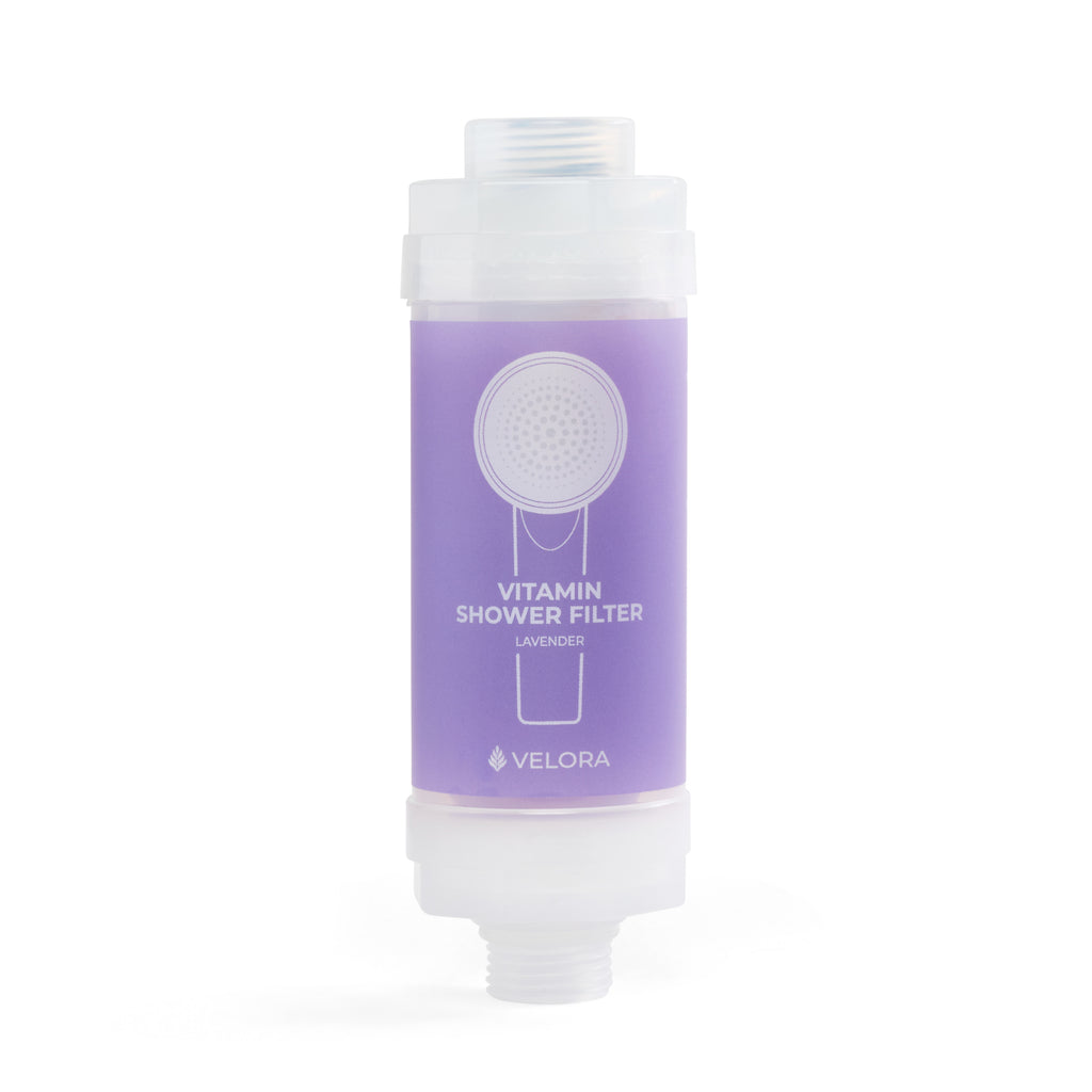 VELORA Vitamin C Shower Filter – Levender Aromatherapy Water Softener for Skin & Hair